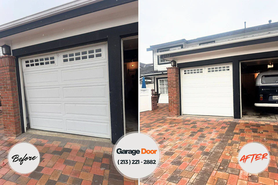 Before and after: garage door repair York Harbor, ME